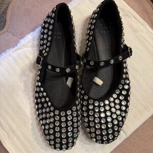 Women's Studded Black Mary Jane Flats A New Day Size 6.5